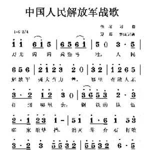 中国人民解放军战歌_歌谱投稿_词曲:佚名 佚名
