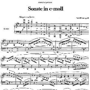 尼尔斯 加德 e小调钢琴奏鸣曲 钢琴谱 尼尔斯 加德