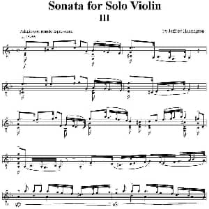 小提琴谱 | Sonata for Solo violin 小提琴奏鸣曲 III 哈林顿