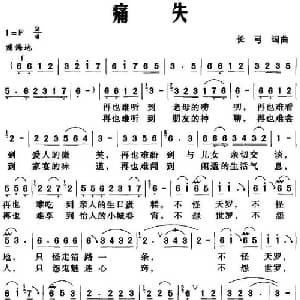 痛失_通俗唱法乐谱_词曲:长弓 长弓