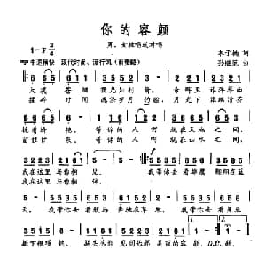 你的容颜_通俗唱法乐谱_词曲:木子楠 孙继范