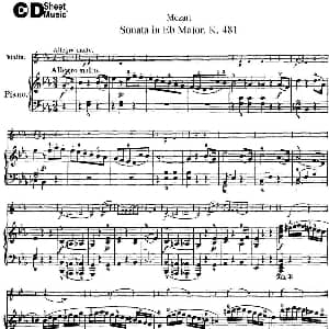 小提琴谱 | Violin Sonata in Eb Major K.481 小提琴 钢琴伴奏