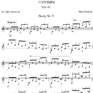 Mauro Giuliani 12 Studies,Op.48 吉他谱