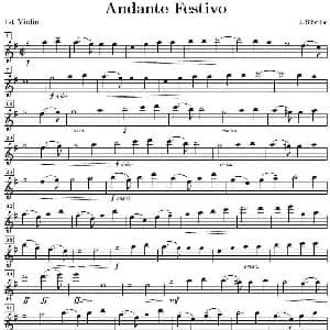 小提琴谱 | Andante Festivo 活泼的行板 第一小提琴分谱 西贝柳斯