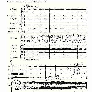 D小调钢琴第一协奏曲, Op.15第三乐章 钢琴谱