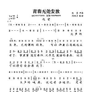 青春无处安放_歌曲简谱_词曲:赵雷 赵雷