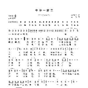中华一家亲_歌谱投稿_词曲:赵明仁 宝文