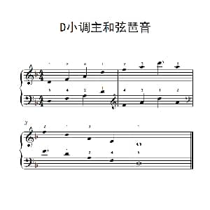D小调主和弦琶音 钢琴谱
