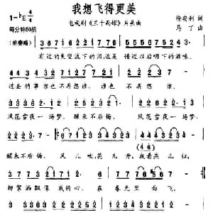 我想飞得更美_通俗唱法乐谱_词曲:徐安利 马丁