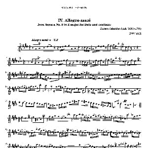 长笛曲谱 | Allegro Assai BWV1035 巴赫