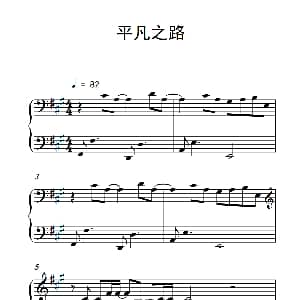 平凡之路 钢琴谱