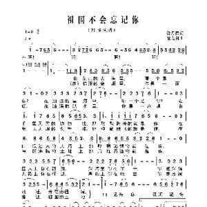 祖国不会忘记你_歌曲简谱_词曲:张月潭 夏克利