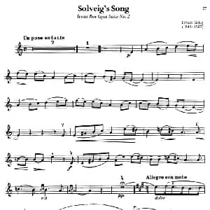 小提琴谱 | Solveig's Song 格里格 GRIEG