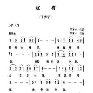 红梅_民歌简谱_词曲:王有才 王有才