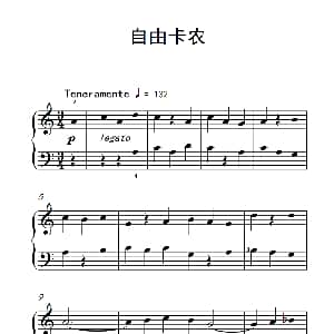 自由卡农 钢琴谱