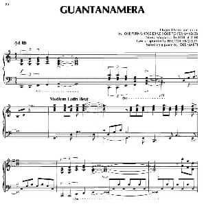 GUANTANAMERA 钢琴谱