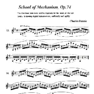 小提琴谱 | School of Mechanism, Op. 74 小提琴技巧练习13 22 丹克拉