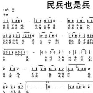 民兵也是兵_民歌简谱_词曲:王旭恒 祝修明