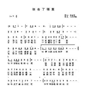 你去了哪里_歌曲简谱_词曲:关丽群 快乐好歌