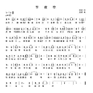 望夜空_通俗唱法乐谱_词曲:银燕 龙溟
