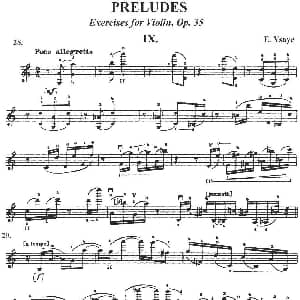小提琴谱 | 伊萨伊作品集 Preludes Op.35 IX 伊萨伊