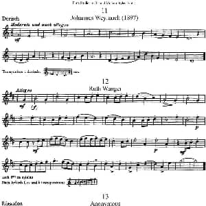 长笛曲谱 | 斯勒新老风格长笛练习重奏曲 第一部分 NO.11 NO.13 Siegfried Thiele S. 斯勒