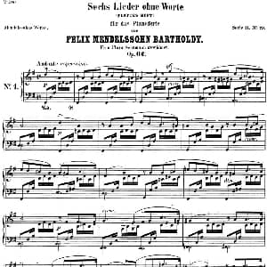 门德尔松无词歌Op.62 钢琴谱 门德尔松