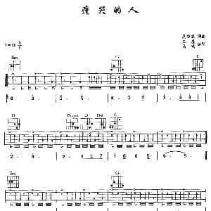 痛哭的人 吉他谱 伍佰 吴俊霖 吴俊霖
