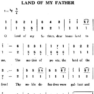 LAND OF MY FATHER 威尔士 _外国歌谱