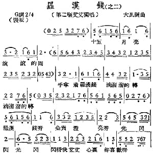 越剧谱 | 越剧曲调 罗汉钱 之二 第二场艾艾独唱 大风编曲