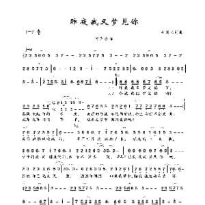 昨夜我又梦见你_歌曲简谱_词曲:牛朝阳 牛朝阳