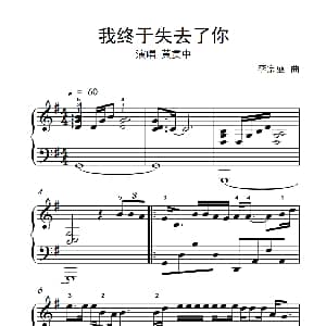 我终于失去了你 钢琴谱 李宗盛