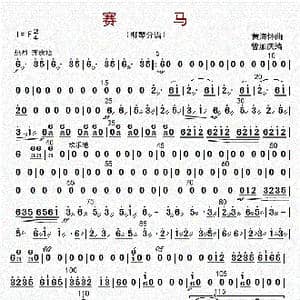 赛马_歌曲简谱_词曲: 黄海怀