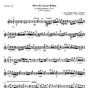 小提琴谱 | 新拨弦波尔卡 弦乐四重奏分谱