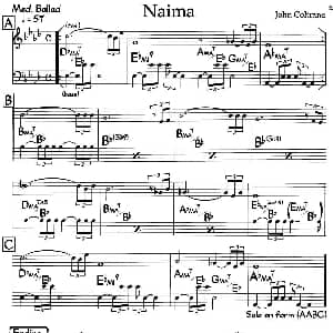 Naima 钢琴谱
