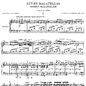 贝多芬钢琴小品 钢琴谱 贝多芬