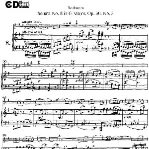 小提琴谱 | Violin Sonata No.8 in G Major Op.30 No.3 小提琴 钢琴伴奏