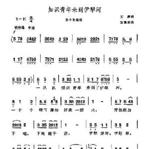 知识青年来到伊犁河_民歌简谱_词曲:安静 刘富荣