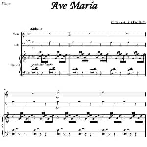 Ave Maria 小提琴 大提琴 钢琴伴奏 C.Gounod