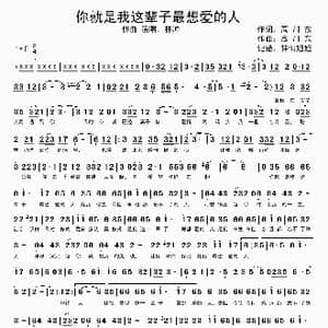 你就是我这一辈子最想爱的人_歌谱投稿_词曲:高川东 高川东
