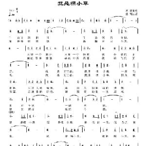 我是棵小草_通俗唱法乐谱_词曲:雷喜明 胡玉昌