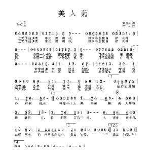 美人菊_通俗唱法乐谱_词曲:袁晨光 村夫