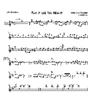 萨克斯谱 | play it like you mean it