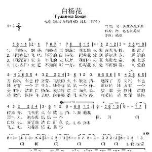 俄 白杨花_歌谱投稿