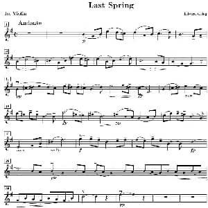 小提琴谱 | Last spring 逝去的春天 第一小提琴分谱 格里格
