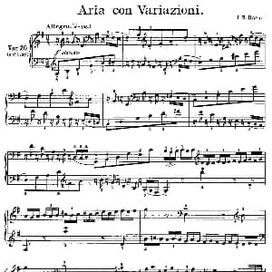 Aria con Variazioni 之20 钢琴谱 J.S.Bach