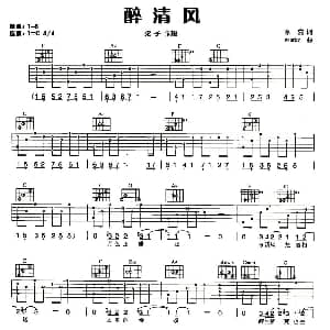 醉清风 吉他谱 弦子 永嘉 Marko