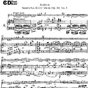 小提琴谱 | Violin Sonata No.8 in G Major Op.30 No.3 小提琴 钢琴伴奏