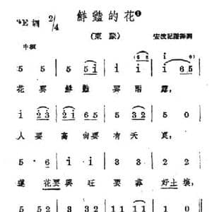 鲜艳的花_民歌简谱_词曲: 蒙古族民歌 安波记谱译词