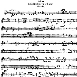 长笛曲谱 | 瑞查长笛四重奏 Flute 4 Reicha 瑞查